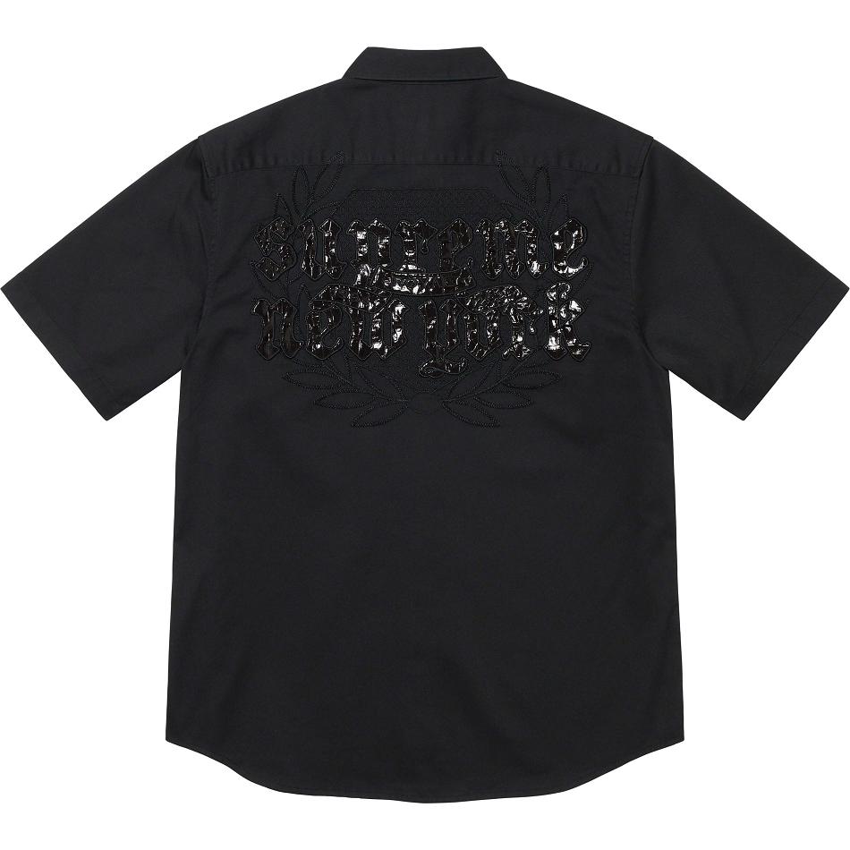 Camisas Supreme Croc Patch S/S Trabajo Negras | CL387AP