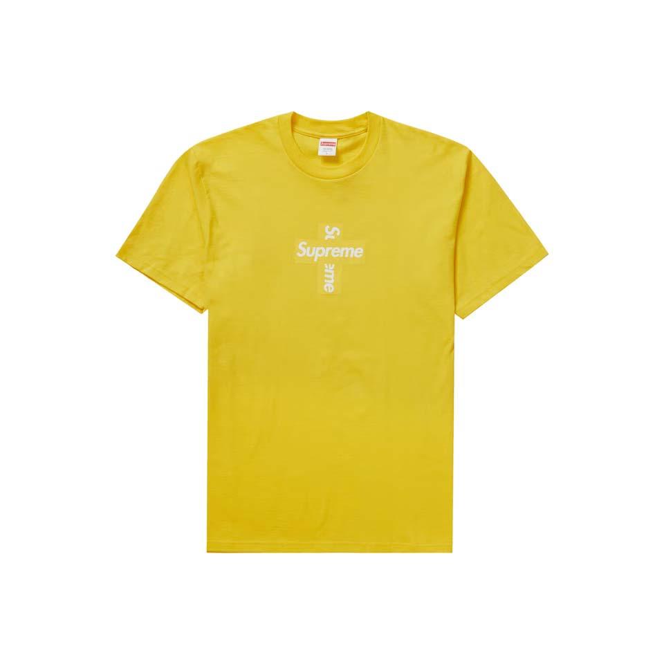 Camiseta Supreme Cross Box Logo Amarillo | CL201UT