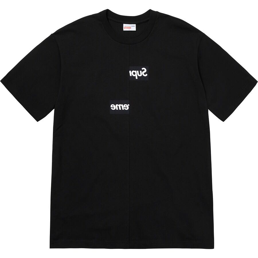 Camiseta Supreme x CDG Split Box Logo Negras | CL194MA