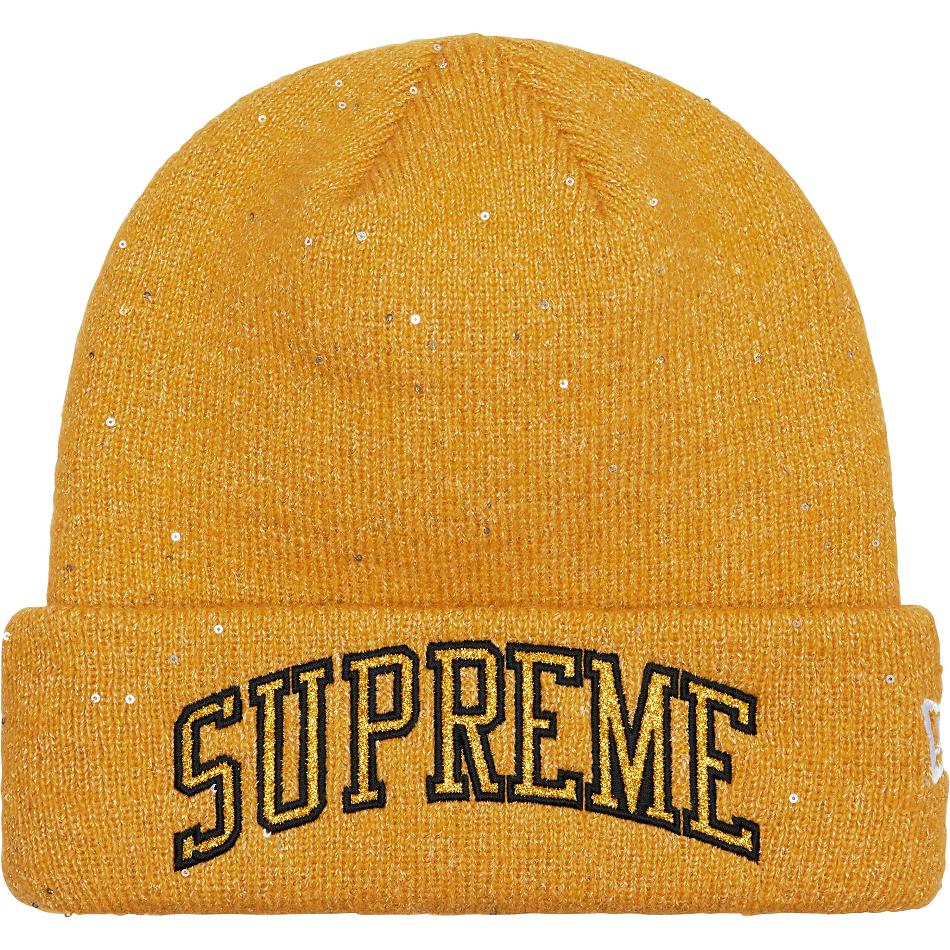 Sombreros Supreme New Era® Metallic Arc Beanie Doradas | CL147TV