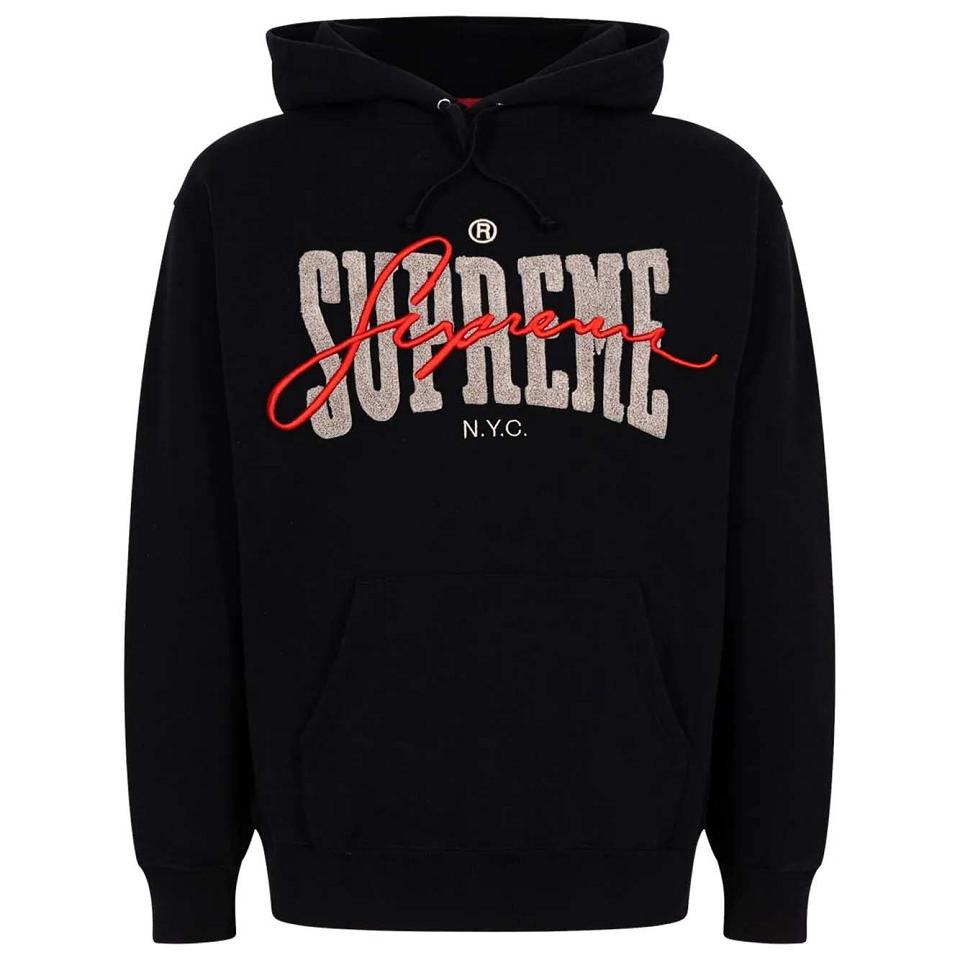 Sudadera Con Capucha Supreme Embroide Chenilles Negras | CL483EX