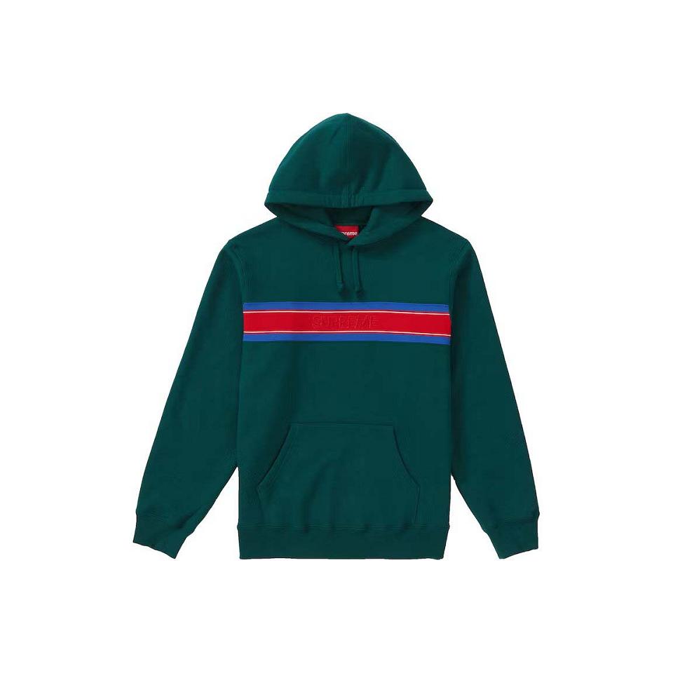 Sudaderas Supreme Chest Stripe Logo Encapuchado Verde | CL270BC