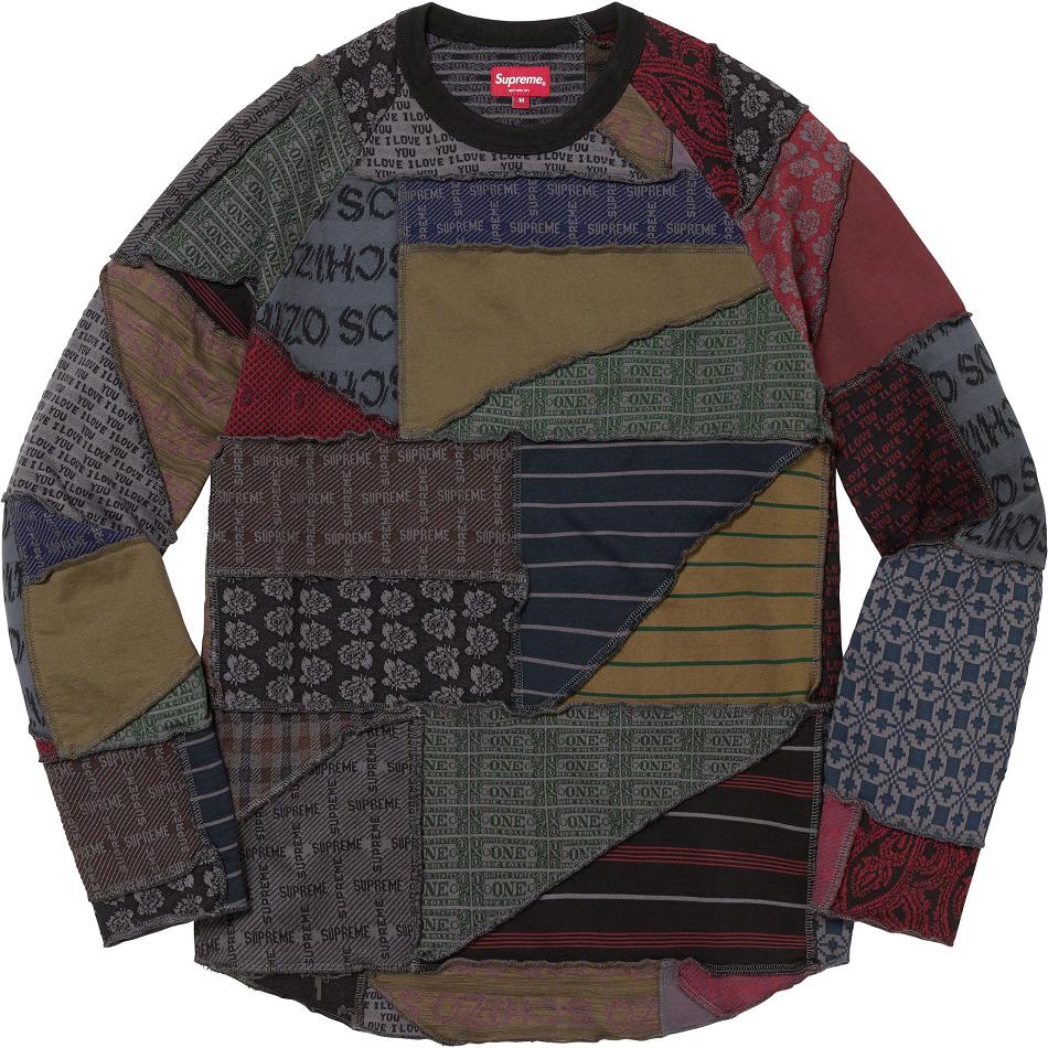 Truien Supreme Patchwork Jacquard L/S Top Negras Multicolor | CL325QZ