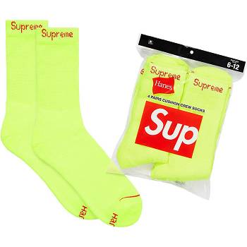 Calcetines Supreme Hanes® Crew Socks (4 Pack) Verde | CL103DN