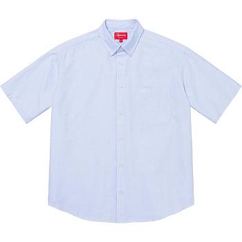 Camisas Supreme Loose Fit S/S Oxford Blancas Azules | CL381TV