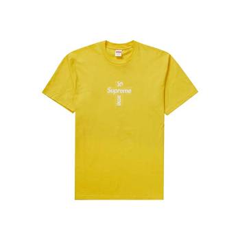 Camiseta Supreme Cross Box Logo Amarillo | CL201UT