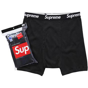 Ropa Interior Supreme Hanes® Boxer Briefs (4 Pack) Negras | CL102SO