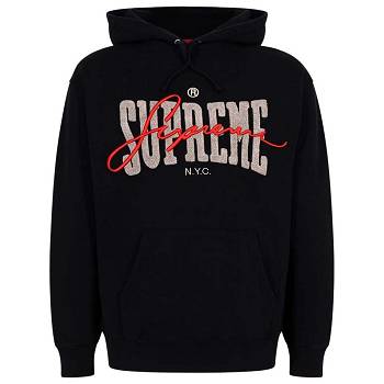 Sudadera Con Capucha Supreme Embroide Chenilles Negras | CL483EX