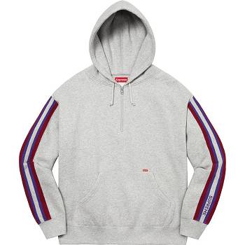 Sudaderas Supreme Half Zip Encapuchado Gris | CL292ZG