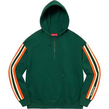 Sudaderas Supreme Half Zip Encapuchado Verde | CL291LH